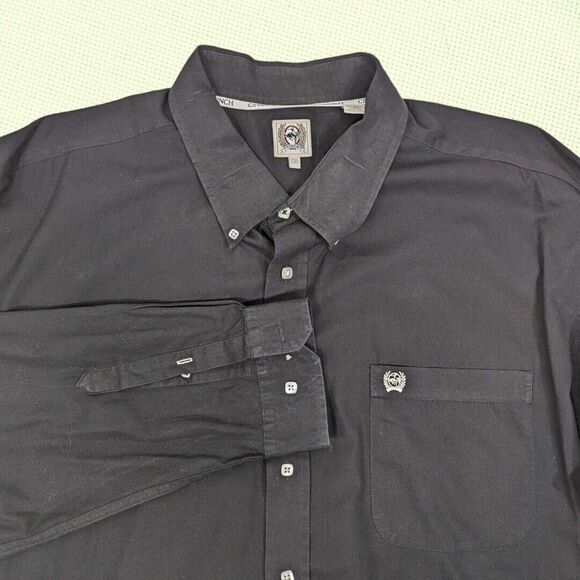 CINCH MENS SHIRT XXL SOLID BLACK BUTTON-DOWN‎ WESTERN  MT10320083 - Picture 1 of 7